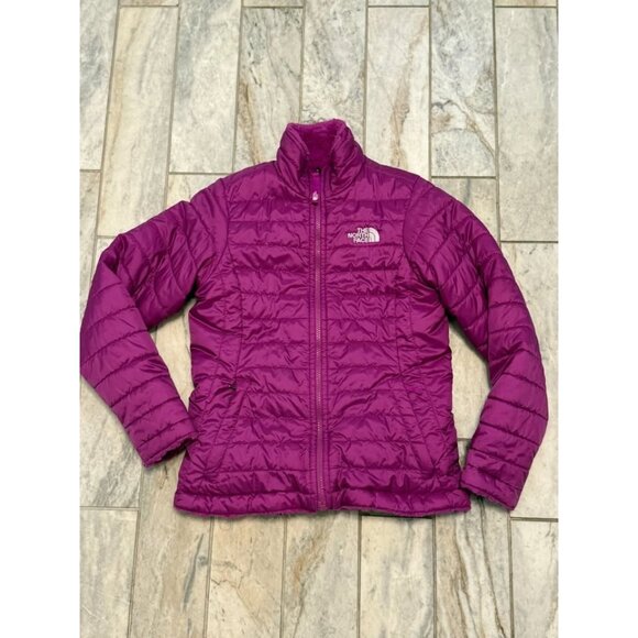 The North Face girls youth medium 10/12 REVERSIBLE Purple Mossbud Winter coat - Picture 1 of 7